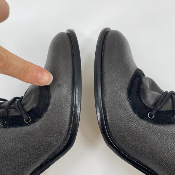 Plenty by Tracy Reese Wayne Gray Leather Retro Lace Up Heels Pumps - Picture 3 of 14